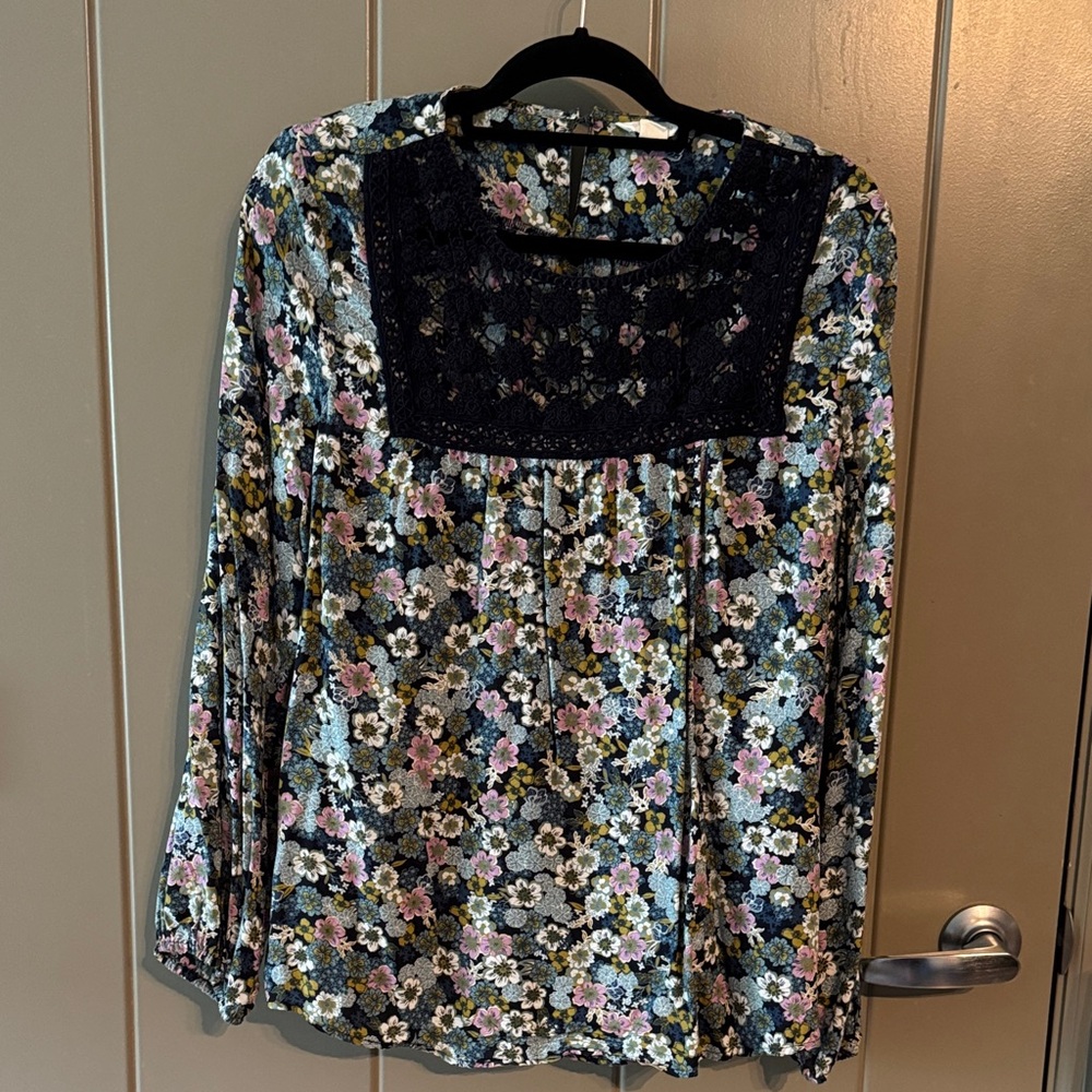 Caslon boho Floral Lace Blouse